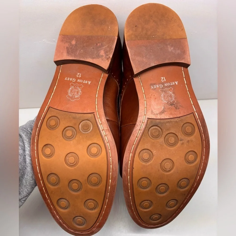 Aston Grey Men’s Leather Dress Shoes Brown Size 12